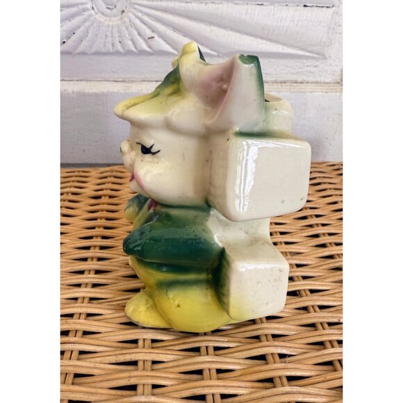 Vintage 50's Anthropomorphic Whimsical Bunny Rabbit Planter Vase - Picture 4 of 13